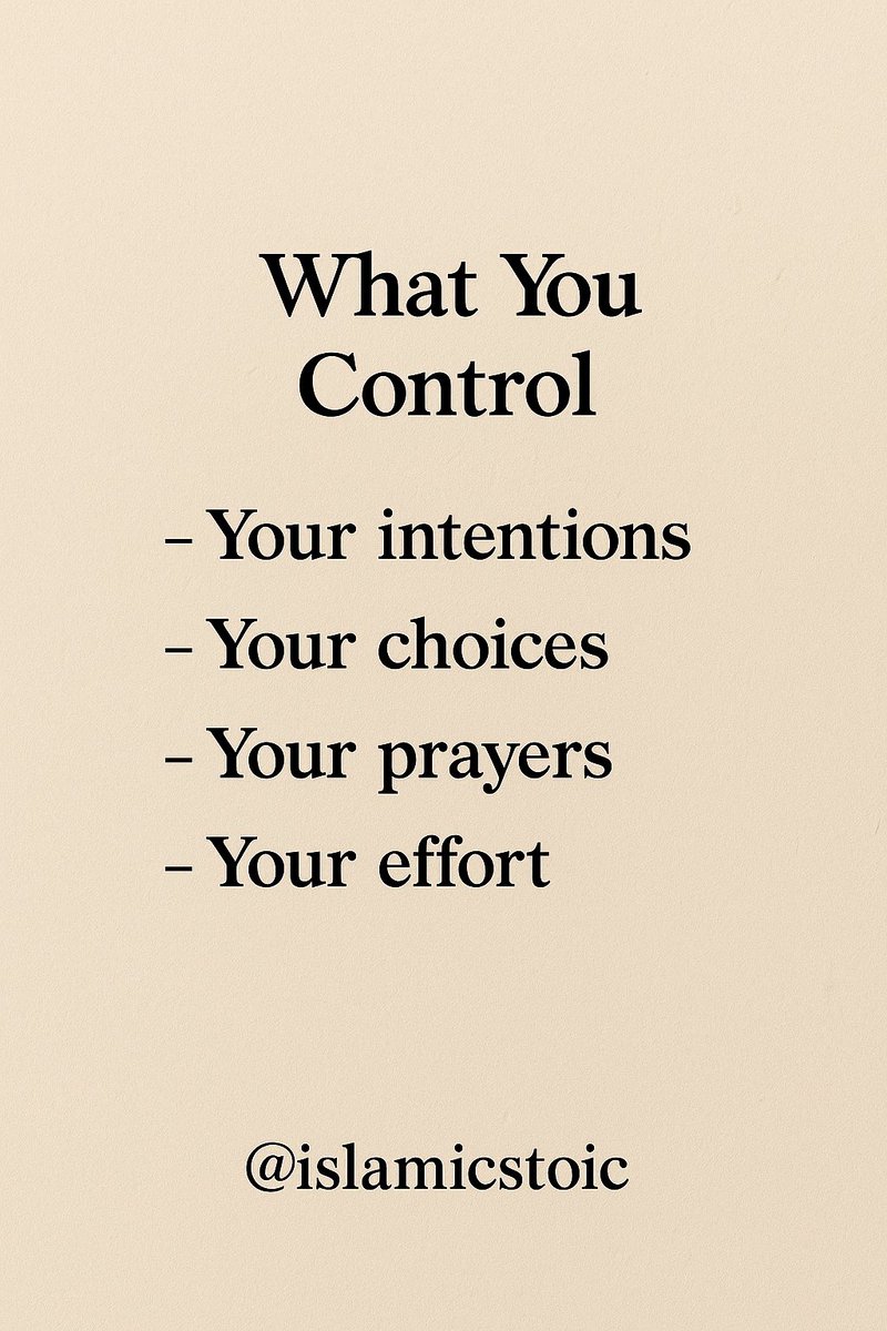 IslamicStoic's tweet photo. We suffer when we confuse what is ours with what is Allah’s.
The secret is knowing the difference — and living in that space of clarity. https://t.co/drLVM3ML6Y