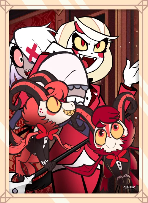 【Just taking what makes me feel comfortable.】 I really enjoyed drawing Razzle &amp; Dazzle. Excerpt from 『The Holy or The Broken Hallelujah』, Ch. 57: 《Angels Have Hearts》 by #HazbinHotel