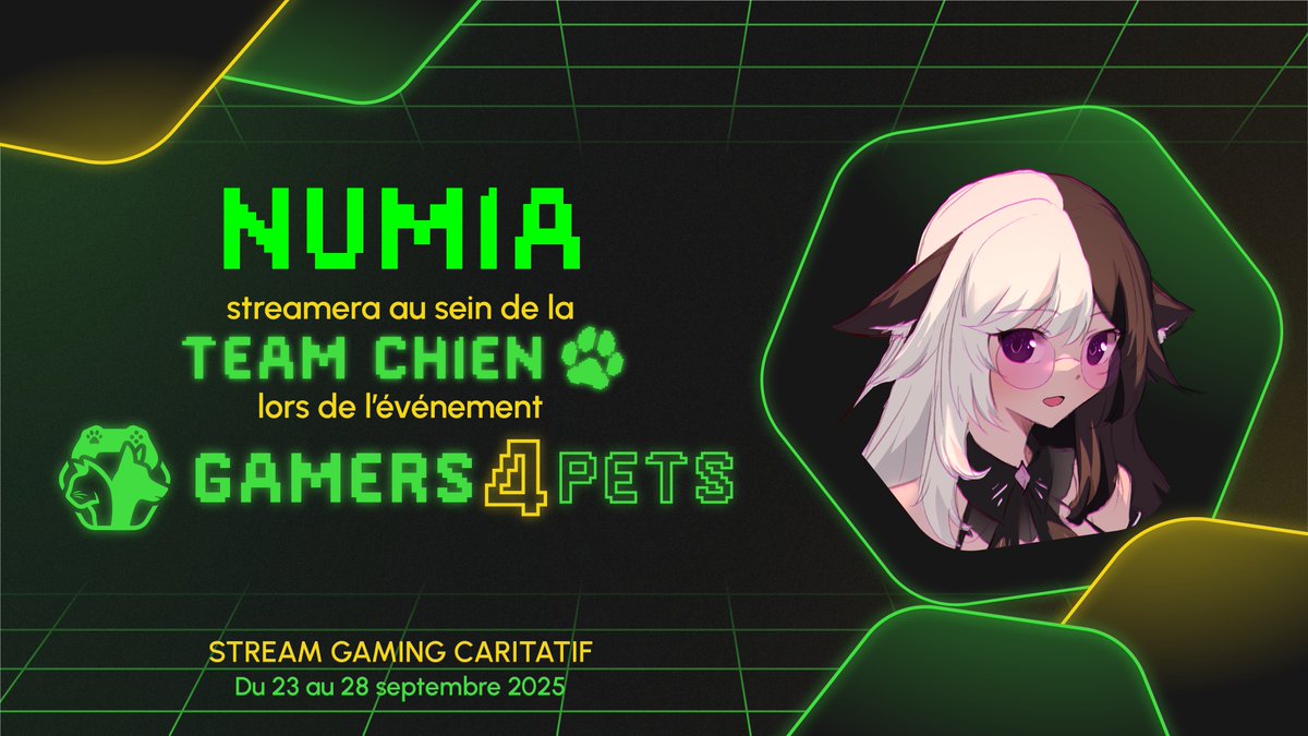 On va tout casser pour nos meilleurs amis ! 🌸
Numia de la team chien pour le #G4P2025 🐶
On se voit le 23/09, j'ai si hâte ! 
(RT apprécié)