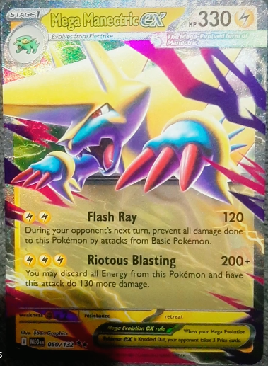 Mega Manectric
  - 050 / 132
   - illus. 5ban Graphics
<a href="/PokeTCGiveaways/">Pokemon Giveaways</a>
<a href="/PokiPair/">PokiPair Store</a>
<a href="/OaksPokeBox/">Oaks Poke Box</a>
<a href="/AwakenHunterNFT/">Awakening Hunters</a>
<a href="/Ronin_Network/">Ronin</a>
<a href="/Pokemon/">Pokémon @ Lumiose City 🥐</a>
<a href="/PokemonTCGP/">Pokémon TCG Pocket</a>