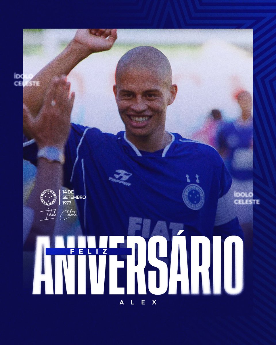Hoje é aniversário do Alex, ídolo que fez parte da conquista da Tríplice Coroa, em 2003! 🥳

O camisa 🔟 fez história com a camisa do Cruzeiro, marcando uma geração de cruzeirenses que viram inúmeros gols e assistências eternas do craque! 🦊️

Desejamos saúde, paz e muitas