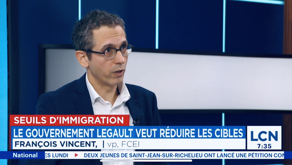 Les seuils d'immigration inquiètent la <a href="/FCEIQc/">FCEI Québec</a> : «Les entreprises sont capables de créer des emplois, pas des humains» | <a href="/tvanouvelles/">TVA Nouvelles</a>

📺 tvanouvelles.ca/2025/09/14/les…

#PME #économie #Québec
