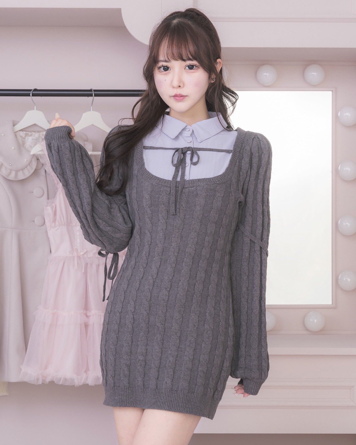 今日中）pium ギンガムレイヤードニットワンピ Piumニットワンピ | TikTok