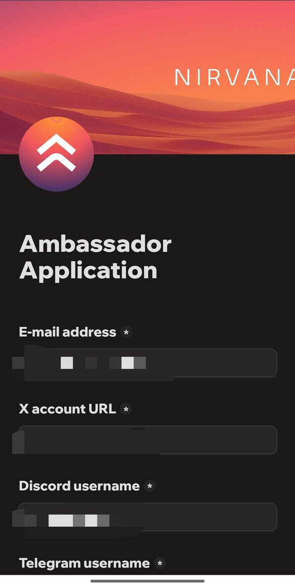 Talk about a challenge🫵
Talk about growth 📈 
Talk about mindshift 🚀

Yeah you guessed wrong 🙉
 <a href="/nirvana_fi/">Nirvana 📿</a> is launching it's ambassadorship programme
Personally I've dived in thanks to <a href="/0xfortizo/">Fortizo ( mainnet arc )</a> who shilled this, thanks man.