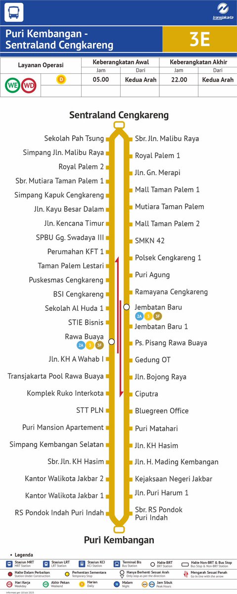 Rute 3E Transjakarta tweet media