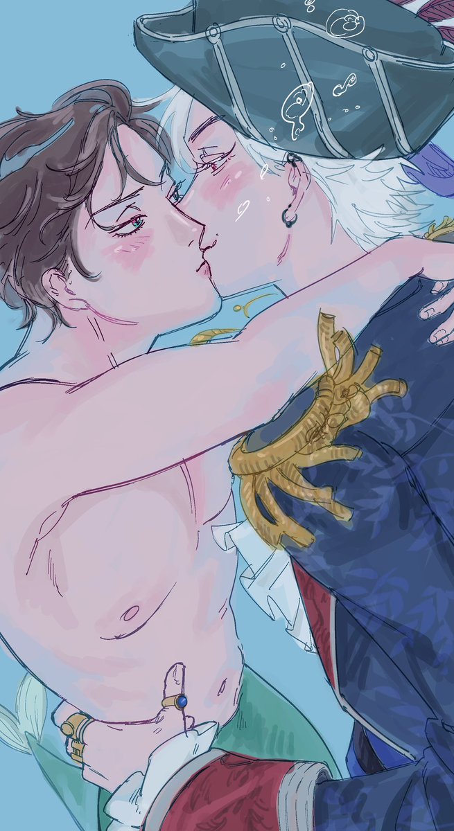 捏造しかない🐴🐰 海賊×人魚（途中）
※肌色注意