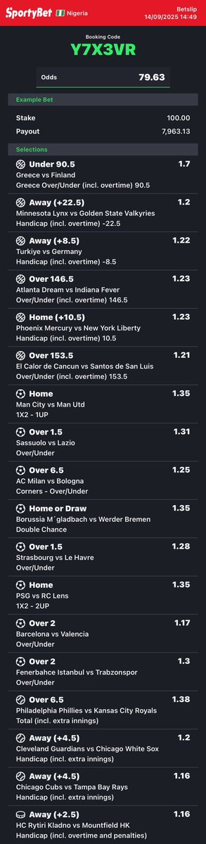 BIG ๐
ฐ๏ธ (@alex_vo) on Twitter photo Y7X3VR - 79 odds
Y4V2N8 16 odds โ๐ฝ
Goodluck โ
<a href="/Jeff_A_A/">Jayy๐๐</a> <a href="/winwithjayjay/">JAY JAY ๐๐๐ฅ</a> <a href="/mrgnsports/">MG SPORTS</a> <a href="/sportingking365/">Sporting King</a> <a href="/Sambetting_tips/">Sam Betting Family</a> <a href="/FGirlrita/">Fine_girlrita</a> <a href="/iam_fantom/">F a n t ร m๐โน๐ฝโโ๏ธ</a> <a href="/LouieDi13/">B I G L O U I E ๐ซต๐พ</a> Y7X3VR - 79 odds
Y4V2N8 16 odds โ๐ฝ
Goodluck โ
<a href="/Jeff_A_A/">Jayy๐๐</a> <a href="/winwithjayjay/">JAY JAY ๐๐๐ฅ</a> <a href="/mrgnsports/">MG SPORTS</a> <a href="/sportingking365/">Sporting King</a> <a href="/Sambetting_tips/">Sam Betting Family</a> <a href="/FGirlrita/">Fine_girlrita</a> <a href="/iam_fantom/">F a n t ร m๐โน๐ฝโโ๏ธ</a> <a href="/LouieDi13/">B I G L O U I E ๐ซต๐พ</a>