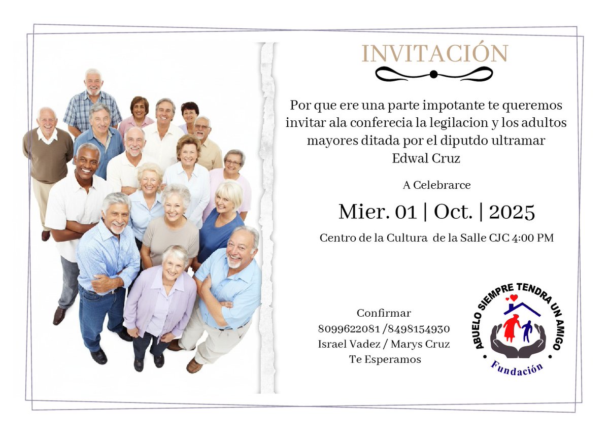 saludo le queremos invitar para que no acompañe en nuestro aniversario numero 9 será este 01 de octubre en hará 4.00 de la tardes te esperamos