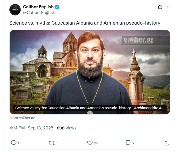 Michael Färber (@michaelfrber4) on Twitter photo There is an interesting video by the YouTube channel @AkravHistory about how Azerbaijanis manipulates the heritage of Caucasian Albania in order to erase Armenian heritage and construct national continuity. <a href="/CaliberEnglish/">Caliber English</a> is spreading these lies. youtube.com/watch?v=l9wNZS… There is an interesting video by the YouTube channel @AkravHistory about how Azerbaijanis manipulates the heritage of Caucasian Albania in order to erase Armenian heritage and construct national continuity. <a href="/CaliberEnglish/">Caliber English</a> is spreading these lies. youtube.com/watch?v=l9wNZS…