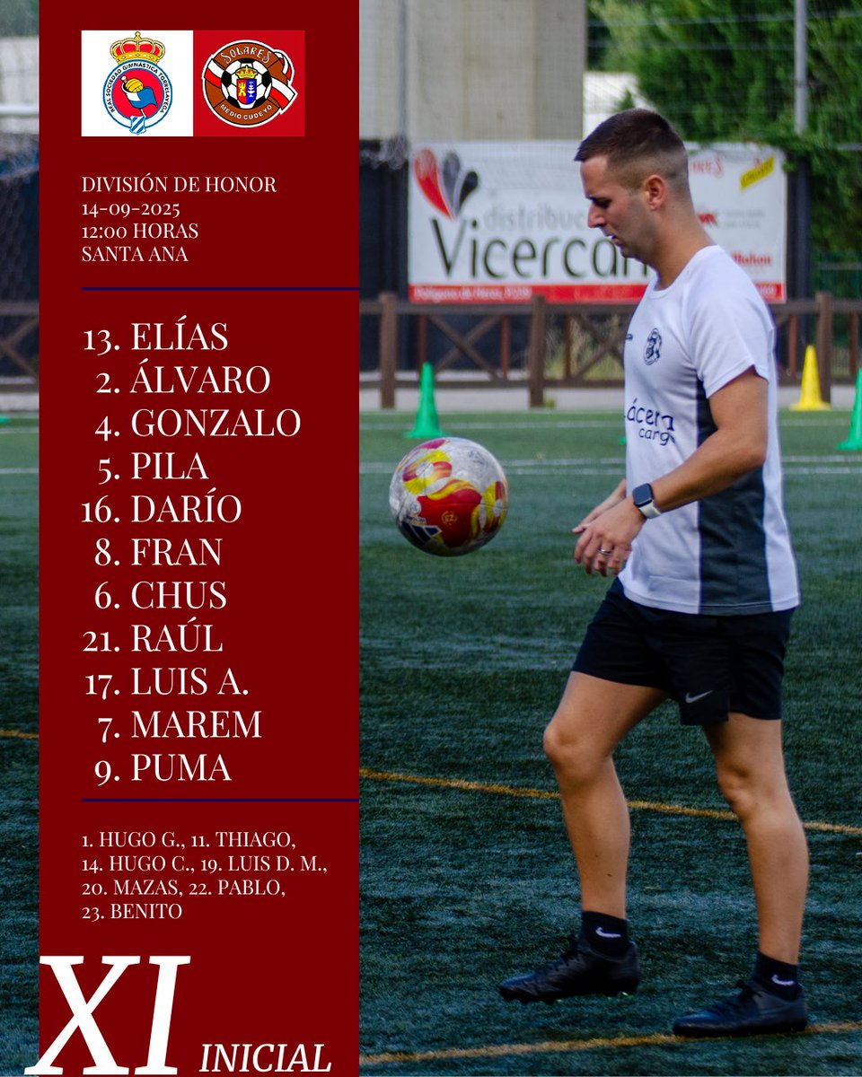 🔢 Estos serán los 11 elegidos por July para partir de inicio en nuestro debut en #DivisióndeHonor