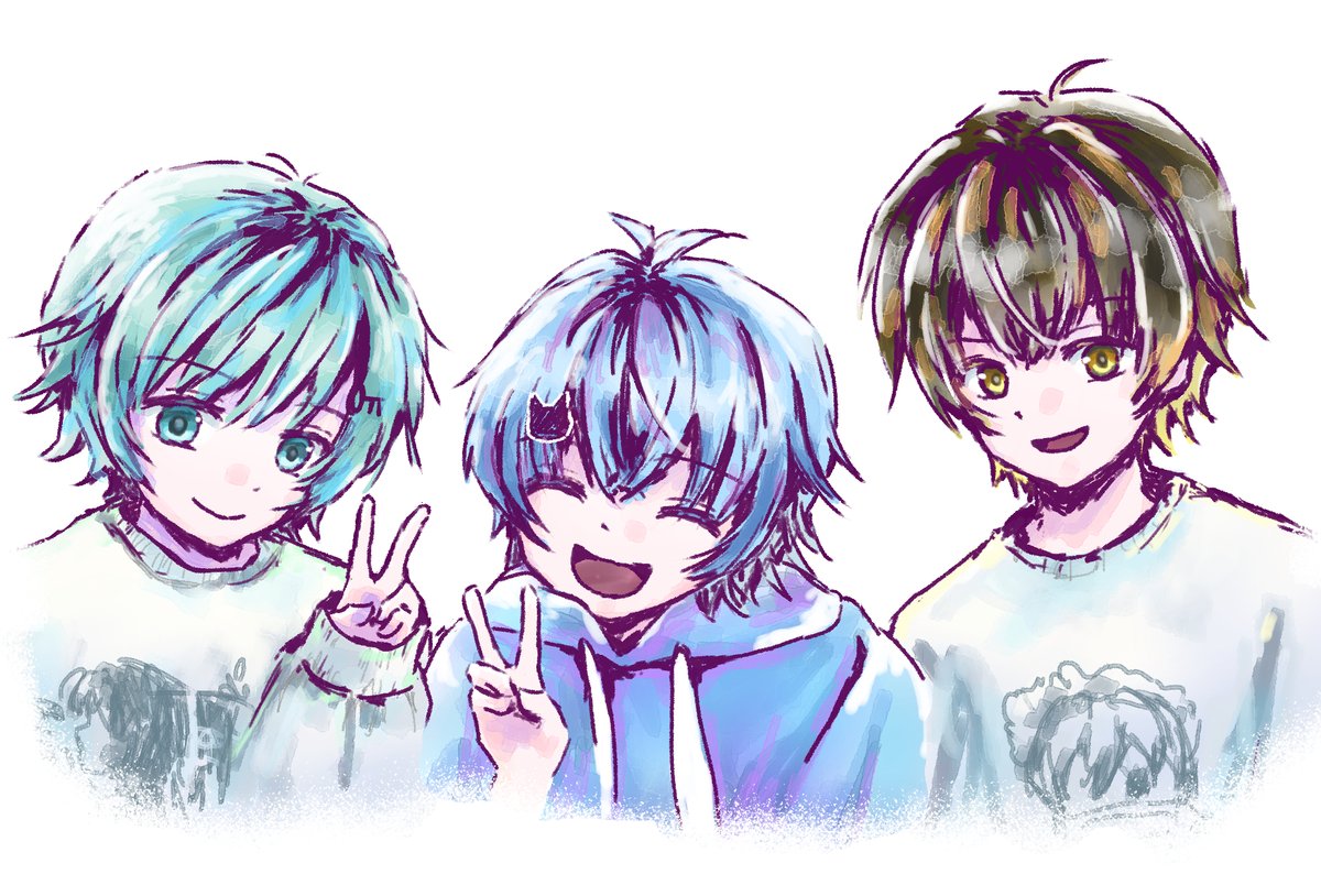 daba_san_'s tweet image. #ラメリぃらすと
#みてみてそらねこくん
#かもめんズあーと
💚🗝　☁️🐈　💛🐥