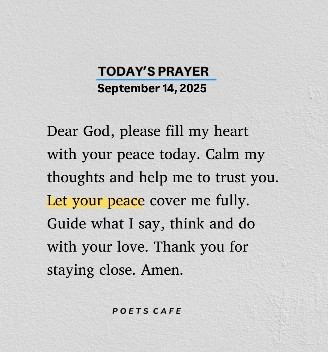 Today's prayer