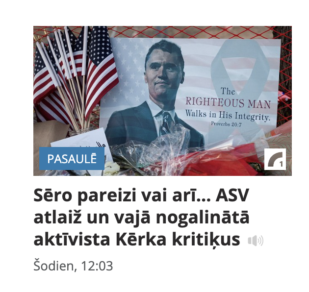LSM jaunākais zemais līmenis. 
LSM ieskatā ņirgāties un priecāties par to, ka cilvēku nogalina, ir normāli. Un tam jānotiek bez sekām. 
Tie ir tie paši, kas izdomāja “naida runu” un “cancel” politiku. 
Bet nu – kas maksā, tas pasūta mūziku…
Autors - Rihards Plūme