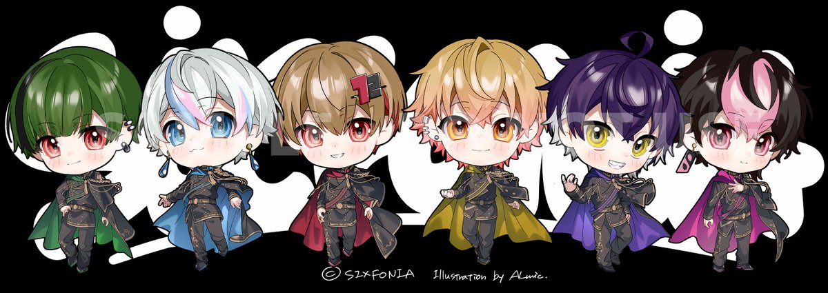 シクフォニ様にて描かせていただいたSDイラストまとめです…！！グッズ