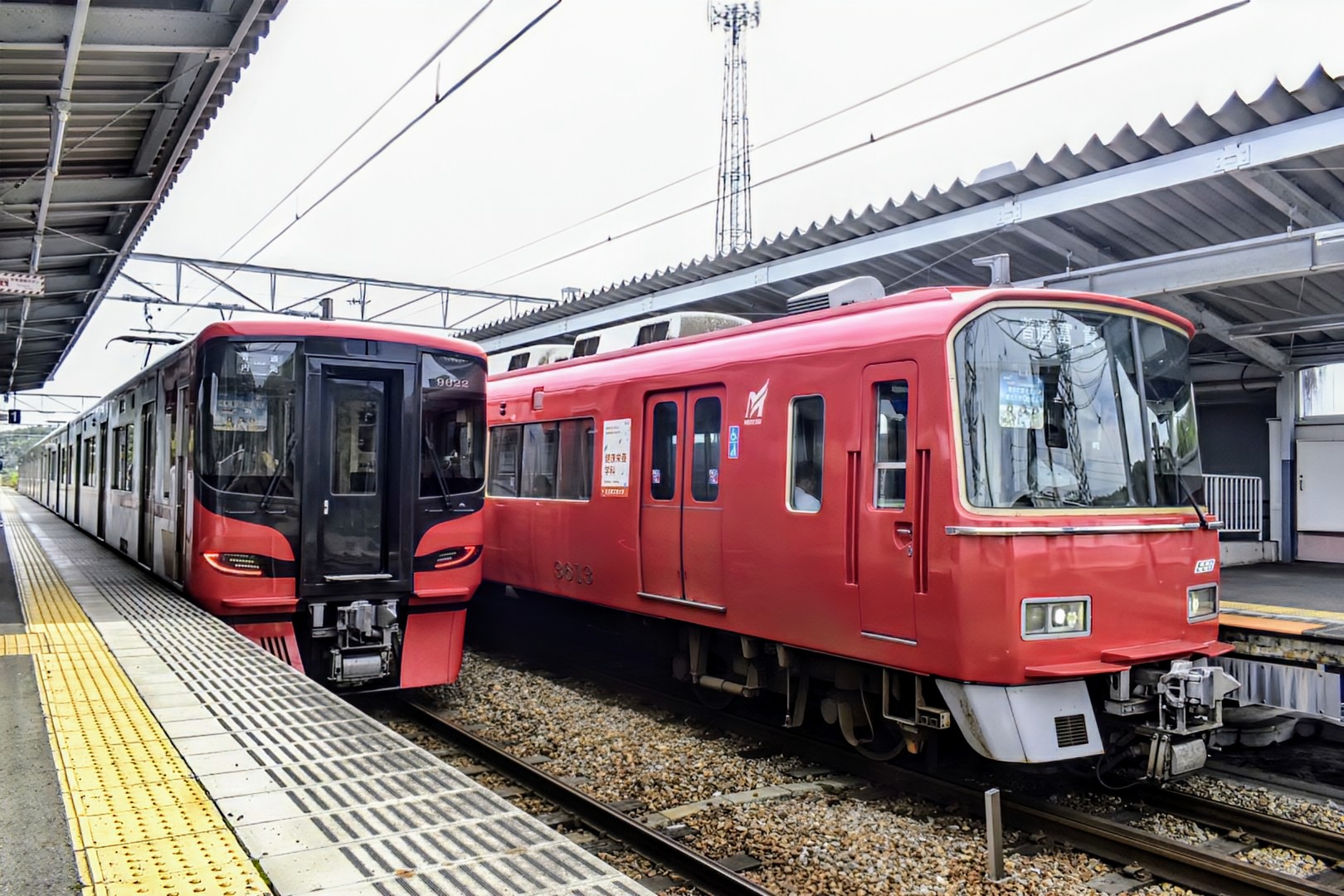 名鉄系統板　河和　新岐阜 名鉄系統板 河和 新岐阜 名鉄】「迎春」系統板が豊川線の列車に