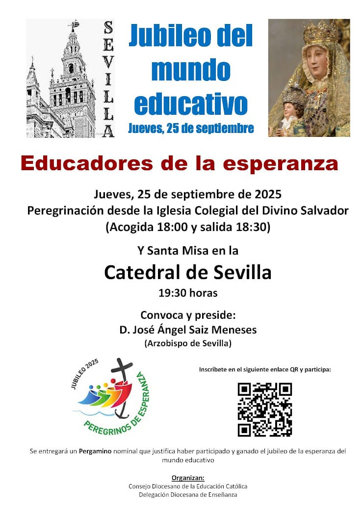 Un buen momento para encontrarnos todos los docentes que compartimos un ideal educativo a ejemplo de Jesús. Maestro en Humanidad.
Cualquier duda contacta conmigo. <a href="/javiersierral/">Fco. Javier Sierra</a> <a href="/CEPdeSevilla/">CEP de Sevilla</a>