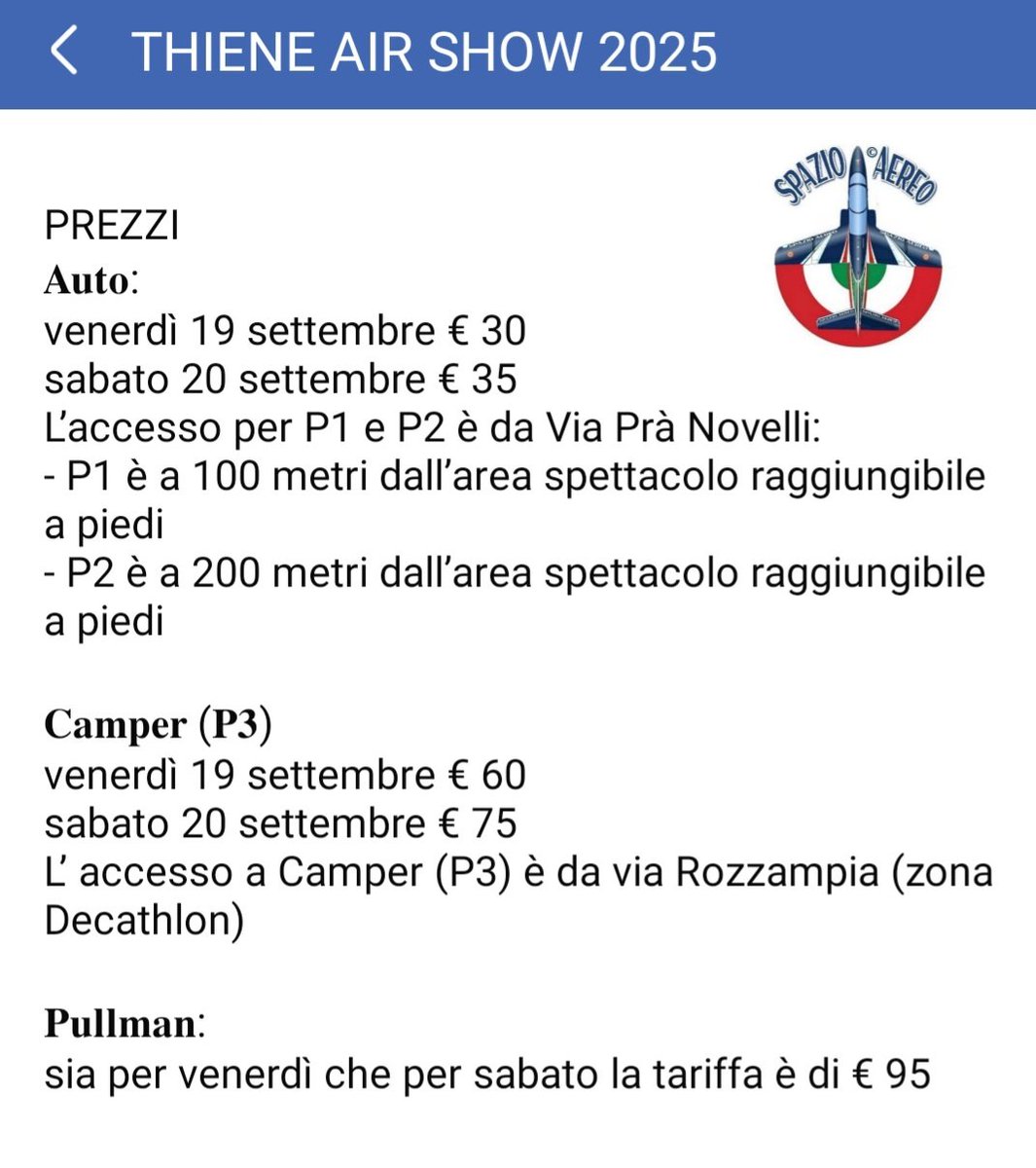 Spazio_Aereo_FT's tweet image. #THIENE AIR SHOW 2025 con le #FrecceTricolori 
Il 19 e 20 settembre il cielo di Thiene si trasforma in un grande spettacolo. All’Aeroporto Arturo Ferrarin ti aspettano due giornate dedicate all’aviazione, con musica live, dj set, food truck, area beverage e spazi x famiglie. Info