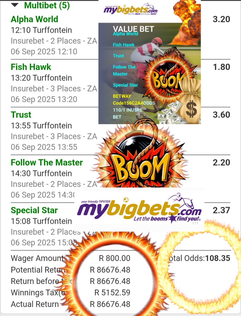 MyBigBets1's tweet photo. 🌅Good Sunday....🙏🏽💫
⚽️SOCCER SHOP CODE 03-088352 YANKEE BET 💲🌟
YANKEE LINK ⏬️⚽️🌟💲🌟💲⏬️ https://t.co/VmE4TjtPGy ✅️
⚽️BETWAY CODE BW1132C27D 🌟
⚽️BETWAY CODE BW11336210 💲
🏇🏻🏇🏻🏇🏻❤️🔥❤️🔥❤️🔥⚽️⚽️⚽️💥💥💥💥
®️LET THE BOOMS FIND YOU®️
MYBIGBETS 🏇🏻🎙❤️🔥
#mybigbets #HorseRacingTips #HorseRacingTipster #god1st #HorseRacingTipsters #HorseRacing #betting #biggie #Sunday #SundayMorning #boom #CapeTown #durban #johannesburg