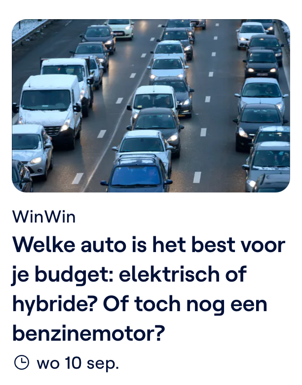 Of een #deelauto?  
Je vergat deze #optie als beste keuze voor je #budget <a href="/ksavjee/">Xavier Taveirne</a> in #WinWin <a href="/vrtnws/">VRT NWS</a> <a href="/vrtradio2/">radio2</a> 

#cambio
#Dégage
#CozyWheels
#Poppy