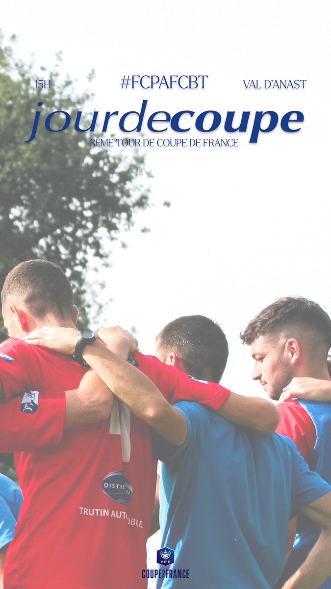 JOUR DE COUPPPEEEEE 🏆

Coup d’envoi 15h ! 🤩

#FCPAFCBT