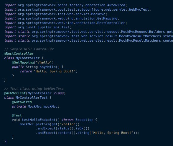 Java: Efficient Testing with Spring Boot Test Slices:
Spring Boot test slices, like @WebMvcTest and @DataJpaTest, allow isolated testing of specific application layers (e.g., controllers, repositories) without loading the full application context. 
 
-&gt;