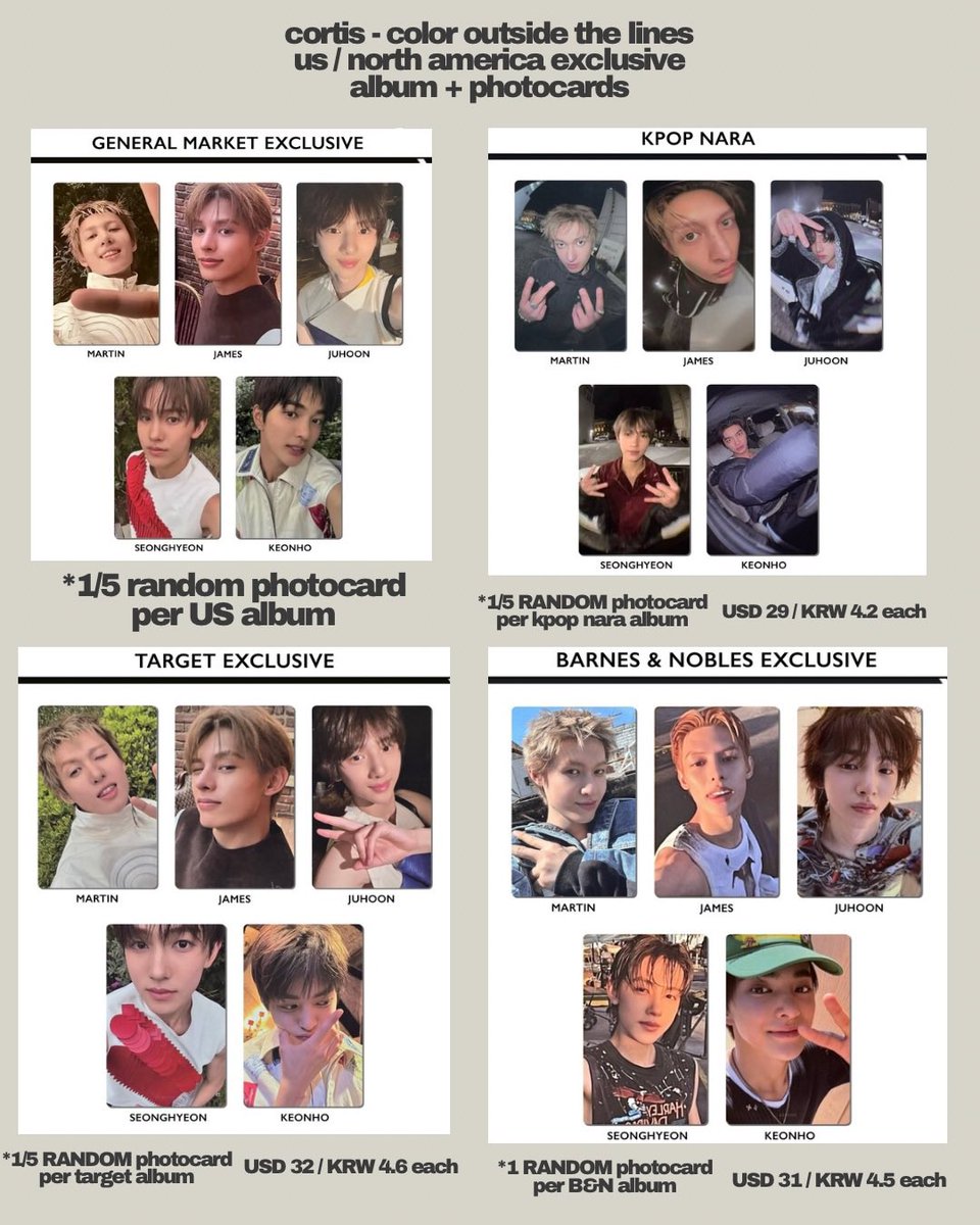 CORTIS COLOR OUTSIDE THE LINES ALBUM US SHOP EXCLUSIVE 🇺🇸 KPOP