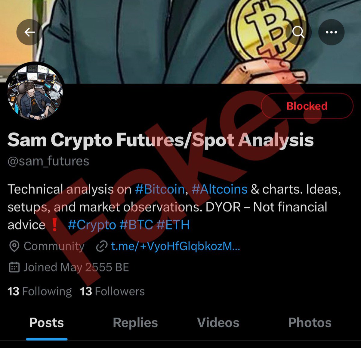 ‼️Beware of fake accounts! 

• Always double-check the username. The official Telegram is @SamCrypto_Mastervip

• Check for scams or fake accounts 👉 t.me/binacemasteral…