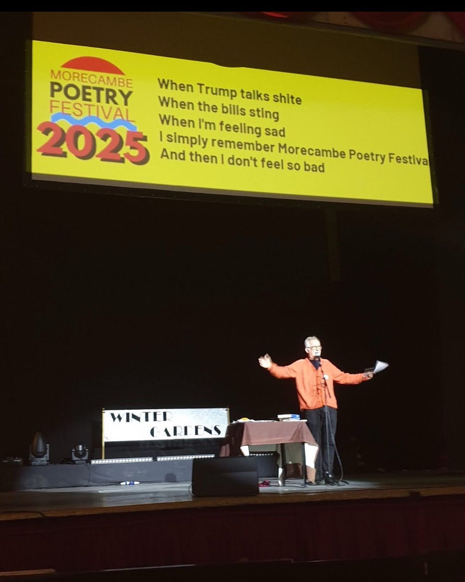 Thanks to everyone who came along to see me &amp; Nigel Planer at the Winter Gardens, Morecambe last night. I’m loving the Poetry Festival &amp; getting to see some great poets like Luke Wright, Robin Ince, Jan Brierton, John Hegley, Su Andi &amp; late last night the fab Johnny Fluffypunk