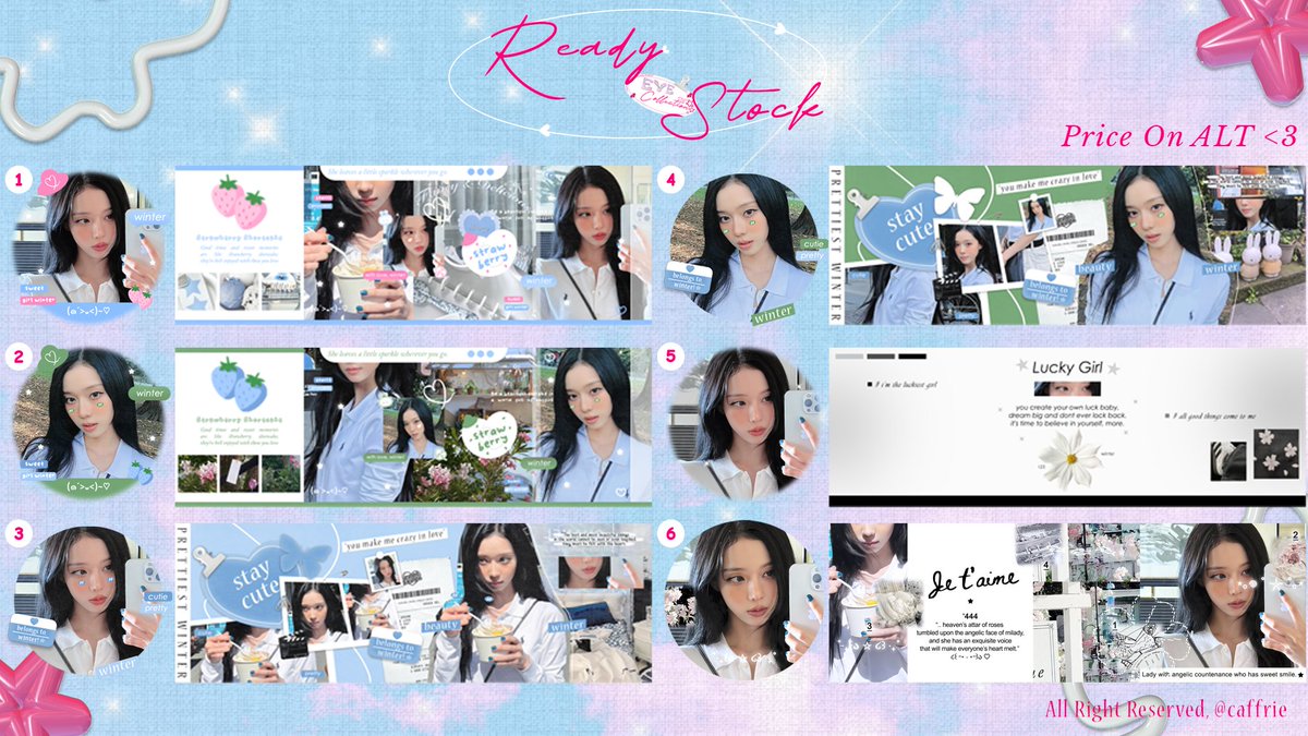 Hai, help retweet, please? Thank you! <33 

Aku bawa layout ready stock serba Winter Aespa. ^^ harga sudah tertera di gambar dan dapat ava nya png only! Free retext juga! 🎀 
Payment via QRIS yaa, bisa langsung take di dm kalau berminat. 🌷🤍

#zonauang