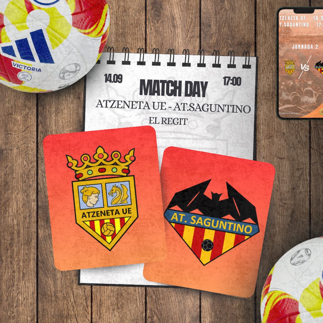 🟠ATZENETA UE🟠

MATCHDAY | DIA DE PARTIT

🗓️ 14 de Septembre
🕒 17:00
⚔️ <a href="/AtcoSaguntino/">Atlético Saguntino ⚔️</a> 
📍El Regit

#AtzenetaUE #UnPobleUnEquip #SomEquip #AmuntAtzeneta #Matchday #Jornada2