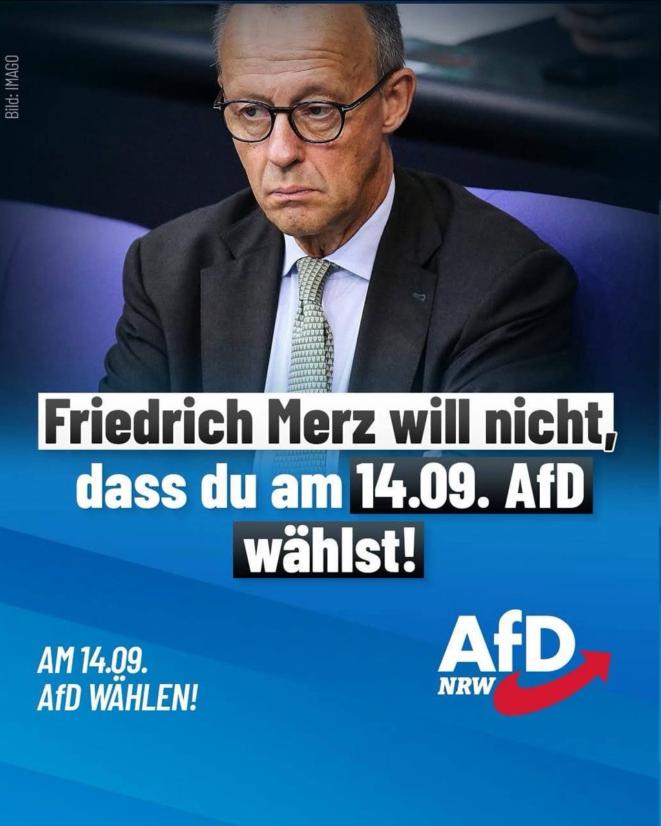 💥VERSAUT IHM DEN TAG - WÄHLT AfD!💥

Holt euch den Pott zurück!

🦅#TEAMHEIMAT🇩🇪 #Merz #Wüst #CDU #NRW