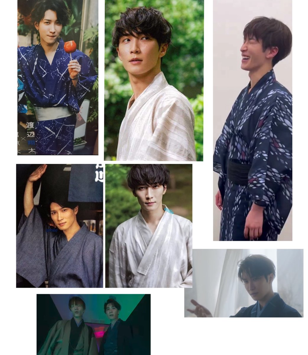 旅スノの和服姿の渡辺翔太くんはタビィを斜め掛けして両手広げている