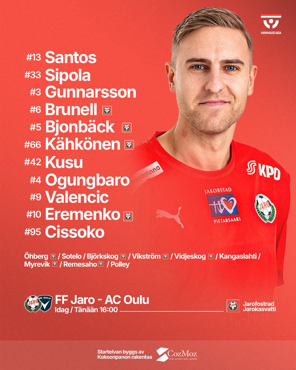 ❤️🤍 Snart kör vi. Kohta mennään..
---
⏰ Idag / Tänään 16:00
⚽️ FF Jaro - AC Oulu
🏟️ Project Liv Arena
📺 Stream: ruutu.fi/stream/4776055
