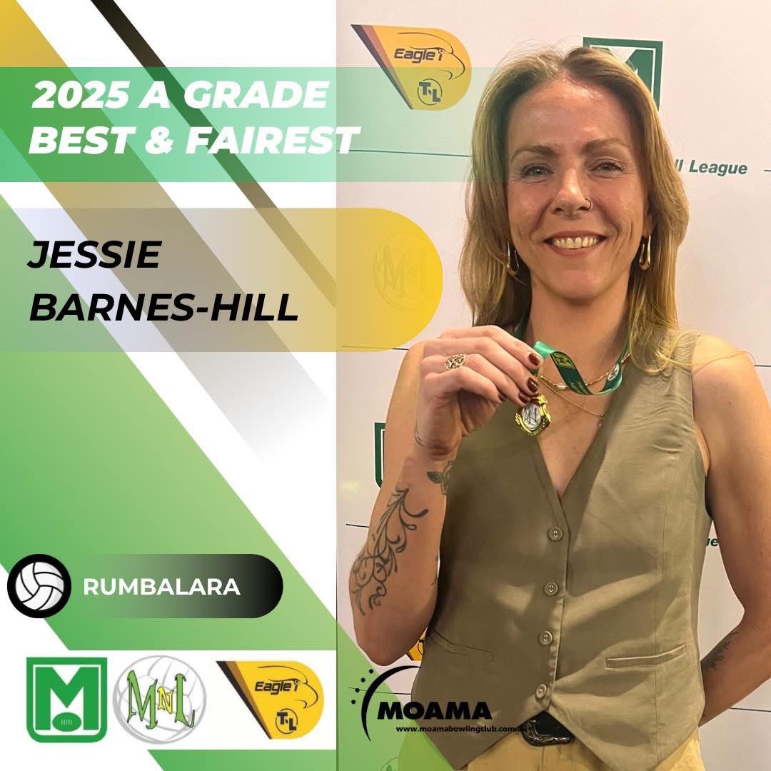 MurrayFL's tweet image. CONGRATULATIONS //

A Grade - 2025 Best &amp;amp; Fairest 

- Jessie Barnes-Hill of Rumbalara

Runners up Steph Hammond - Mulwala