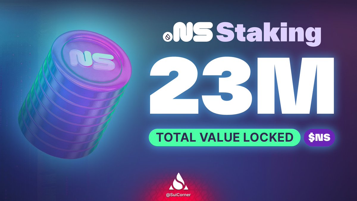 🚨BREAKING: <a href="/SuiNSdapp/">Sui Name Service (SuiNS)</a> staking just hit 23M $NS tokens locked ~$4.2M