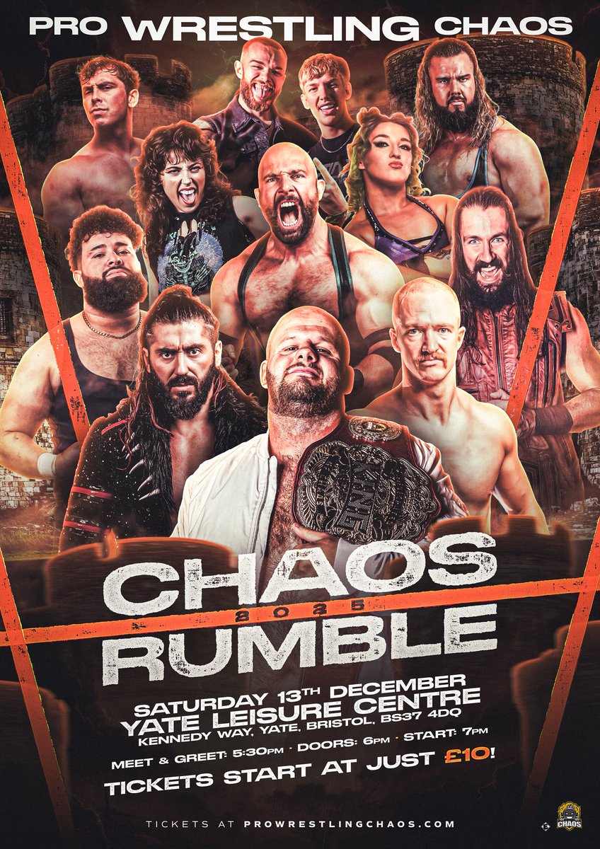 chaos_wrestling's tweet image. ALL OR NOTHING - CHAOS RUMBLE 2025

On December 13th we come to Yate Leisure Centre for our biggest and final show of the year!

30 Wrestlers will enter the ring but who will win the 2025 CHAOS RUMBLE?!

Only one way to find out!

🎟️ ringsideworld.co.uk/events.php?id=…
