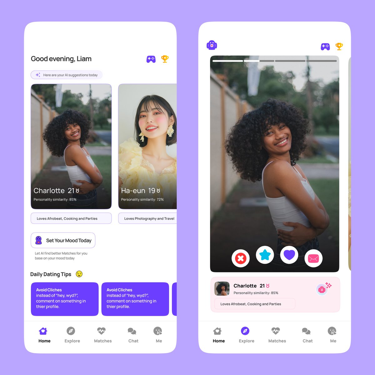israelfred0's tweet photo. Just wrapped up designing my gamified AI-powered dating app. Blending personalization, and smart matchmaking to make connections more fun and meaningful. Would love to hear your thoughts!
#DatemyAiapp #uiuxdesign @Tegadesigns https://t.co/xeGqq7Uq9q