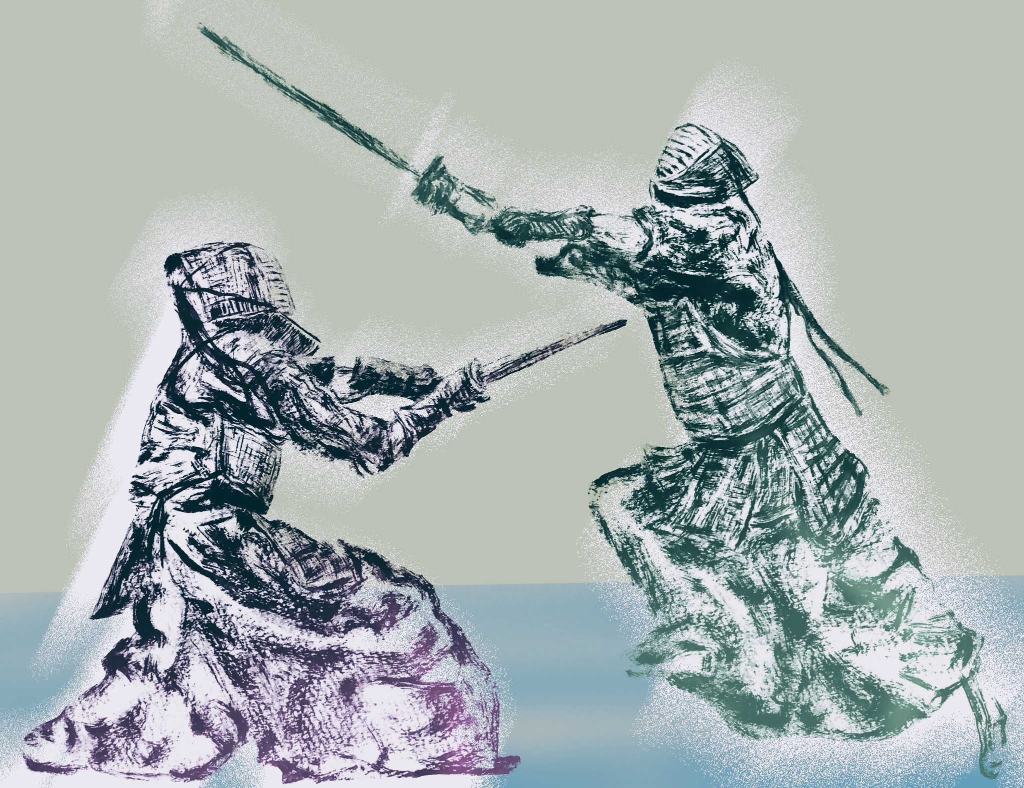 剣道の油画 剣道の油画