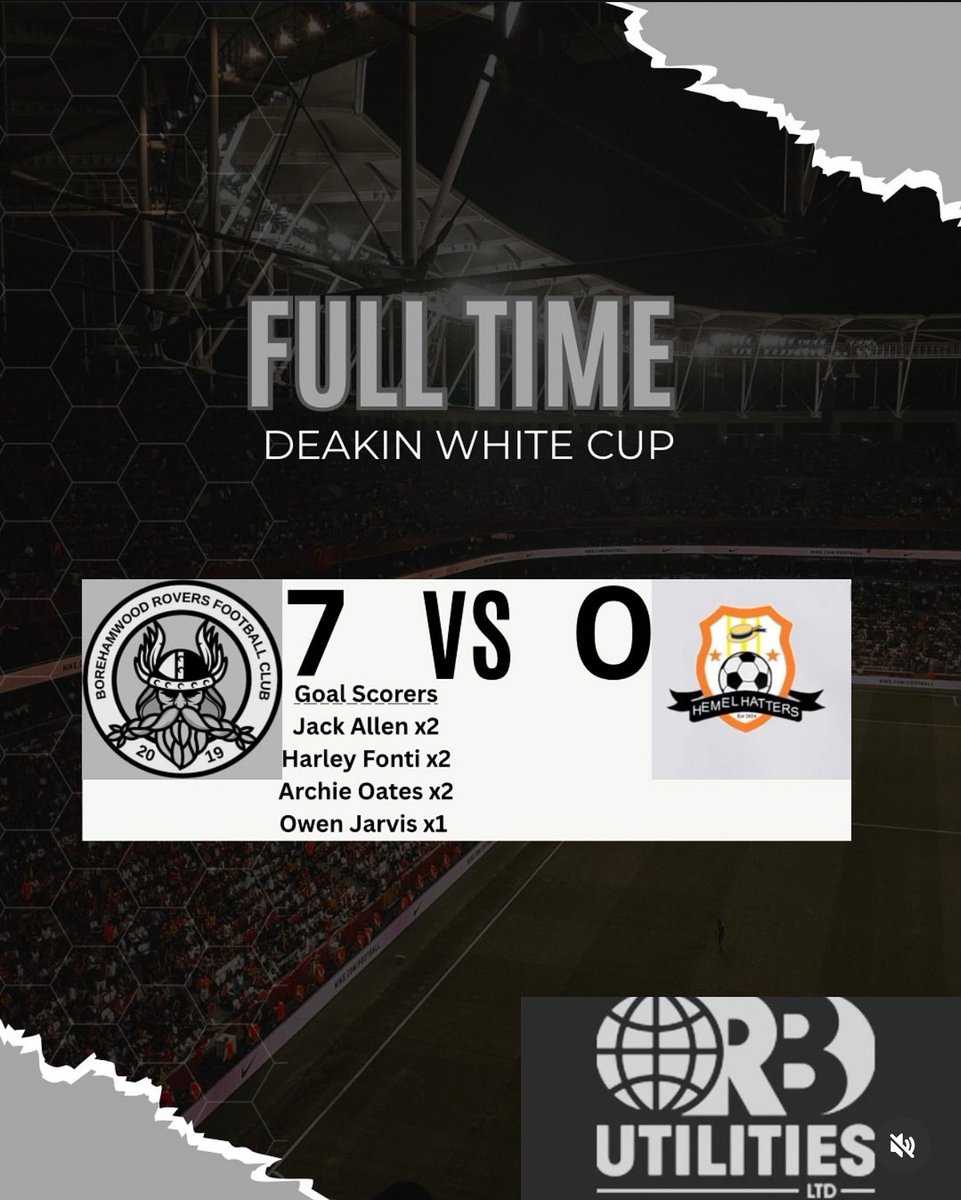 After defeat last week on the opening day of the season, we bounced back with a 7-0 win this morning 🤙🏼

Thanks for coming <a href="/HemelHatters/">Hemel Hatters</a> 🤝🏼 

On to the next one 👀

#UpTheRovers ⚫️⚪️