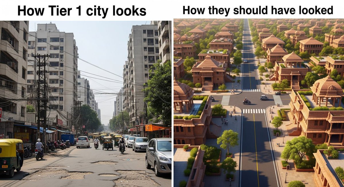Why can't India have cities based on Hindu architecture?

They would look so beautiful, and they are eco-friendly too.