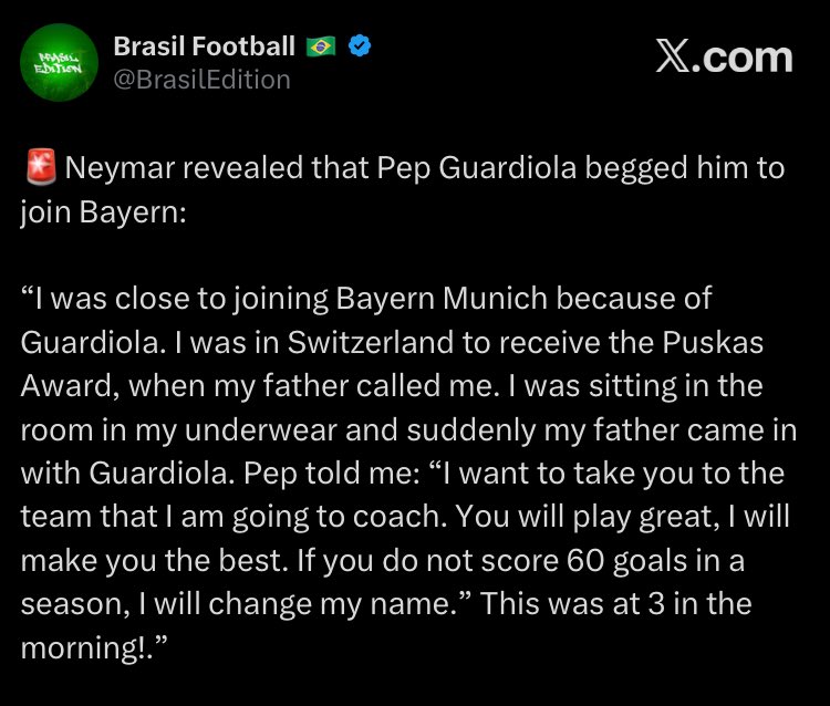 he's definitely not playing about neymar lol