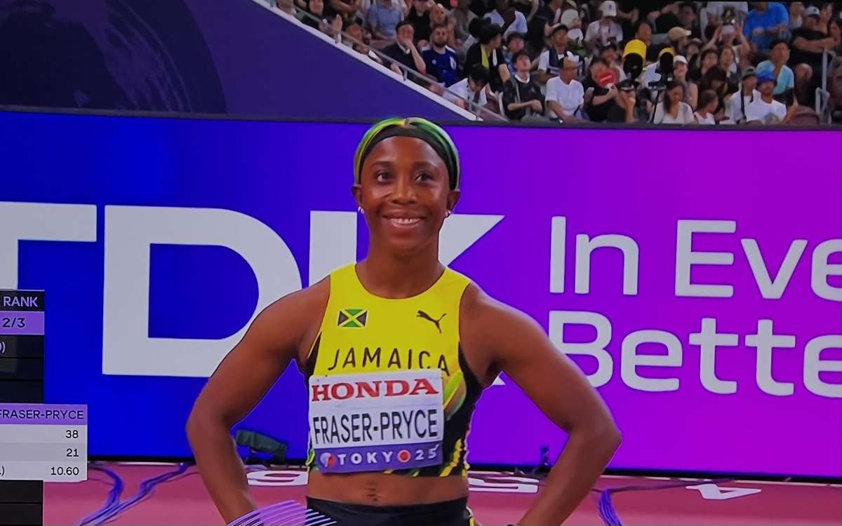 Owen (@_owenm_) on Twitter photo Shelly-Ann Fraser-Pryce 🇯🇲 has officially made every single women’s 100m World Championship final since 2009 👑 
#WorldAthleticsChamps Shelly-Ann Fraser-Pryce 🇯🇲 has officially made every single women’s 100m World Championship final since 2009 👑 
#WorldAthleticsChamps