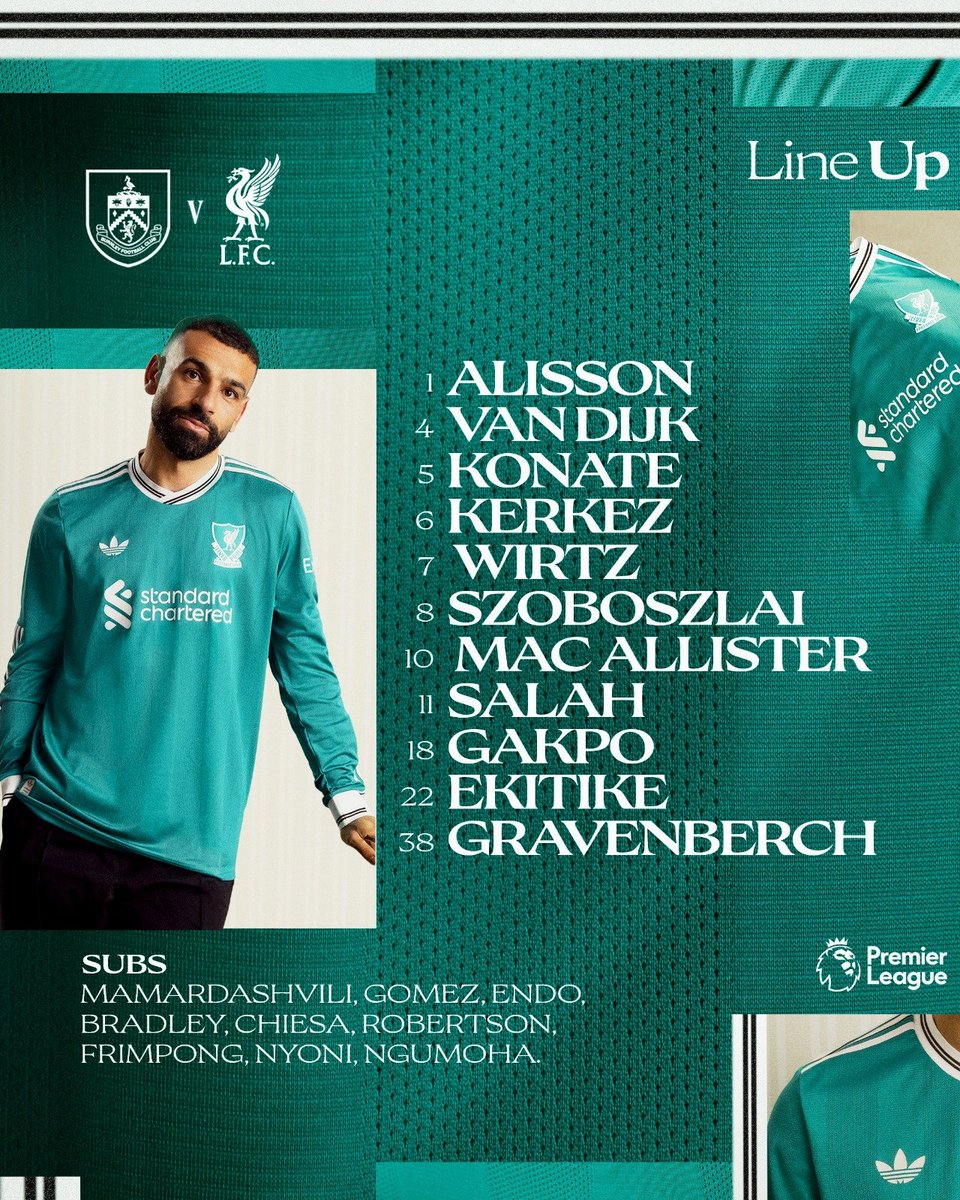 Here's our lineup: #LFC #BURLIV