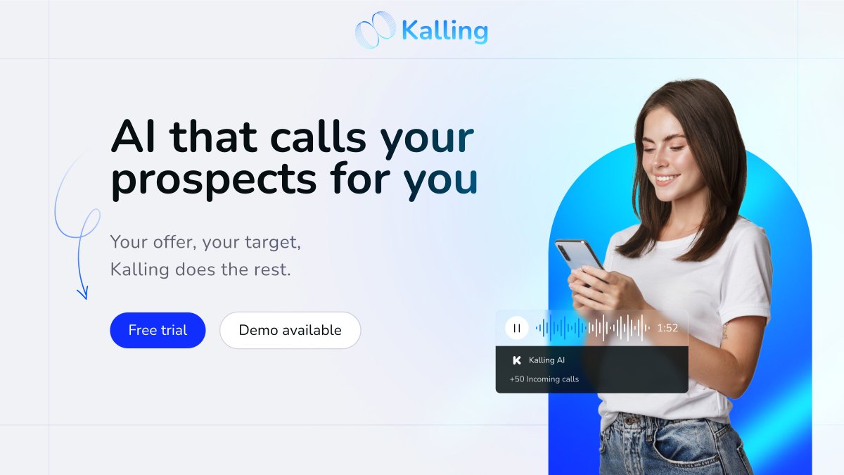 KallingAI's tweet image. Kalling is coming 📞

Our pre-registration list is now open.

Be among the first to experience AI-powered prospect calls.

Join here ➡️ enshrined-muenster-fd8.notion.site/2696e6d4875780…