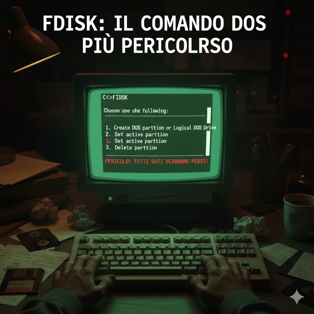 Formbit24's tweet image. FDISK: il comando DOS più pericoloso di sempre.   
Un solo comando. Nessun avviso. E il tuo hard disk… sparisce nel nulla. #FDISK #DOS #StoriaInformatica #FORMBIT24  #RetroComputing #perte #fyp #neiperte youtube.com/shorts/5tlf451…