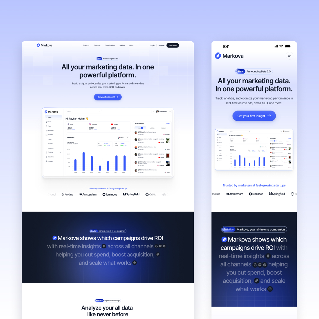 GrabuiLibrary's tweet image. 🚀 Markova is live on @webflow for SaaS teams that want speed → conversions.

• Conversion-first layouts
• SEO-ready structure
• Launch in hours, not weeks

Live link 👉 [ grabui.link/markovaX ]

💬 Reply if you have something in mind.