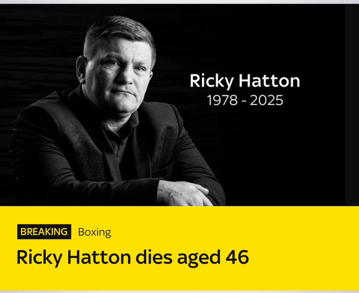 RIP Ricky Hatton  thoughts to family and friends ❤️