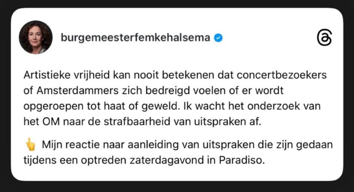 Ook bij Paradiso lukt het Femke Halsema niet om vuilnis te laten ophalen. #BobVylan