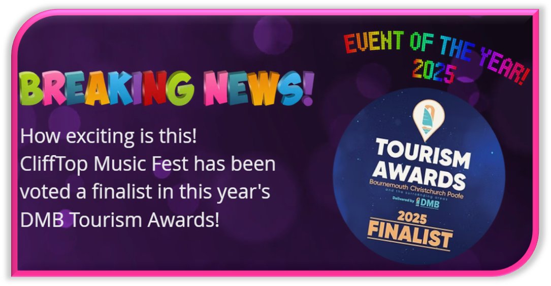 🎶 Wow! CliffTop Music Fest has been voted a finalist for Event of the Year at the 2025 DMB Tourism Awards! 🏆🙏

#dmbtourismawards <a href="/dmbtourismaward/">DMB Tourism Awards</a> <a href="/Morebusco/">morebus</a> #CliffTopMusicFest2025
