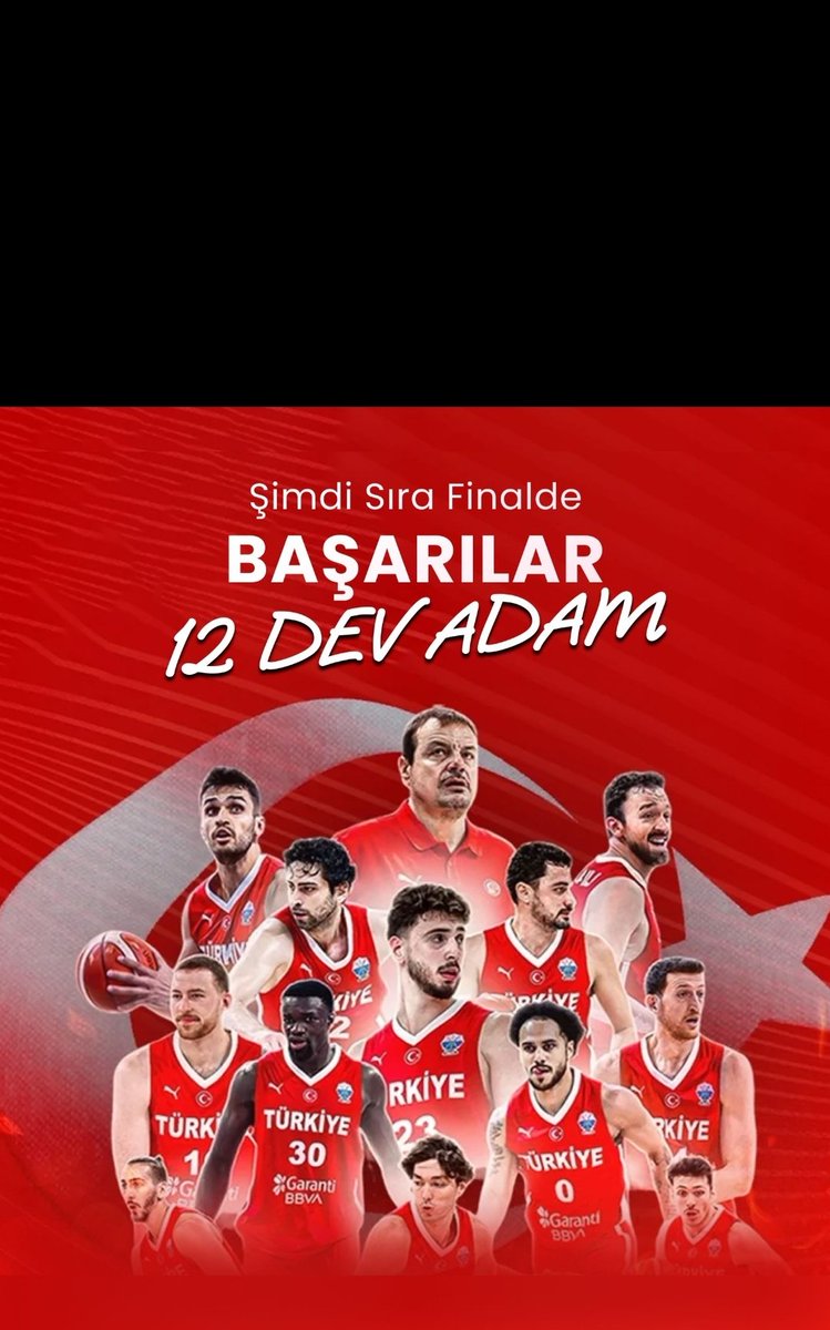Şimdi sıra Finalde, haydi #12DevamAdam  86 milyon tek yürek parkede olacağız 🇹🇷🇹🇷🇹🇷

Canı gönülden başarılar, her attığınız 3'lük basket olsun 🏀🏀🏀

#EuroBasketFinal 
#EuroBasket25